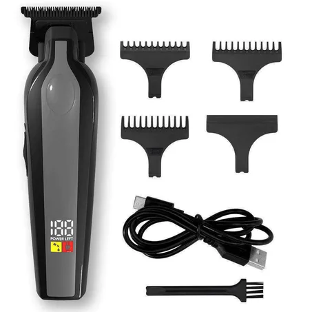 Tondeuse Professionnelle pour Homme 7500 RPM — Lame en T (T-Blade) de Précision, Écran LED & Sans Fil