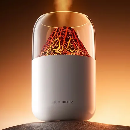 Diffuseur d'Arôme & Humidificateur Effet Flamme / Volcan — Ambiance & Cocooning