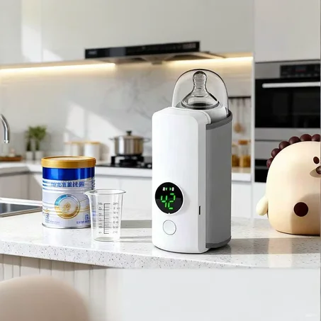 Chauffe-Biberon Portable Sans Fil USB — Chauffage Rapide, Contrôle Intelligent de la Température & Écran LED