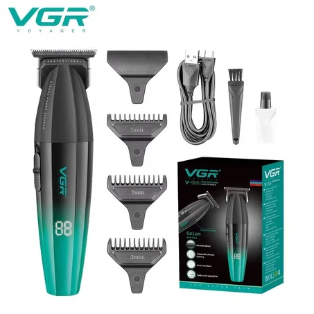 Tondeuse Professionnelle VGR V-906 — Lame T-Zero Gap, Moteur Puissant & Écran LED
