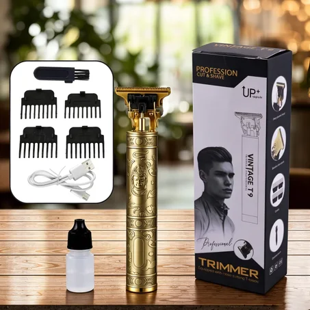 Tondeuse Professionnelle Vintage T9 — Taille Barbe & Cheveux Haute Précision