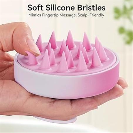فرشاة حديثة لتدليك فروة الرأس والشعر الجاف والشعر المغسول بالشامبو، مع رأس من مطاط السيليكون الطري,