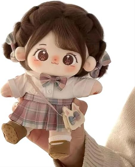 دمية قطيفة من القطن  مع مجموعة ملابس،دمية قطنية لطيفة للبنات