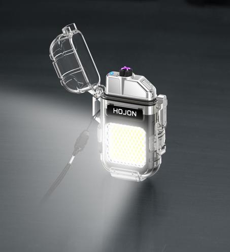 briquet électrique transparent avec torche - Rechargeable par USB