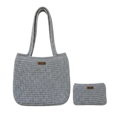 Bundle Deniz : Sac Cabas + Pochette – Couleur Gris Clair