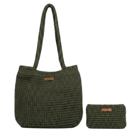 Bundle Deniz : Sac Cabas + Pochette – Couleur Vert Kaki