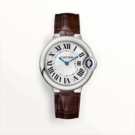 Montre Ballon Bleu de Cartier en cuir Marron