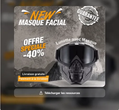 LUNETTES MASQUE FACIAL ANTI-POUSSIERE DE MOTO PROTECTION DES YEUX ANTI-VENT POUR CASQUE DE MOTO-CROSS