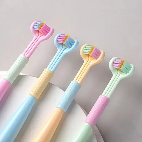 (قطعتين) فرشاة الأسنان الثلاثية