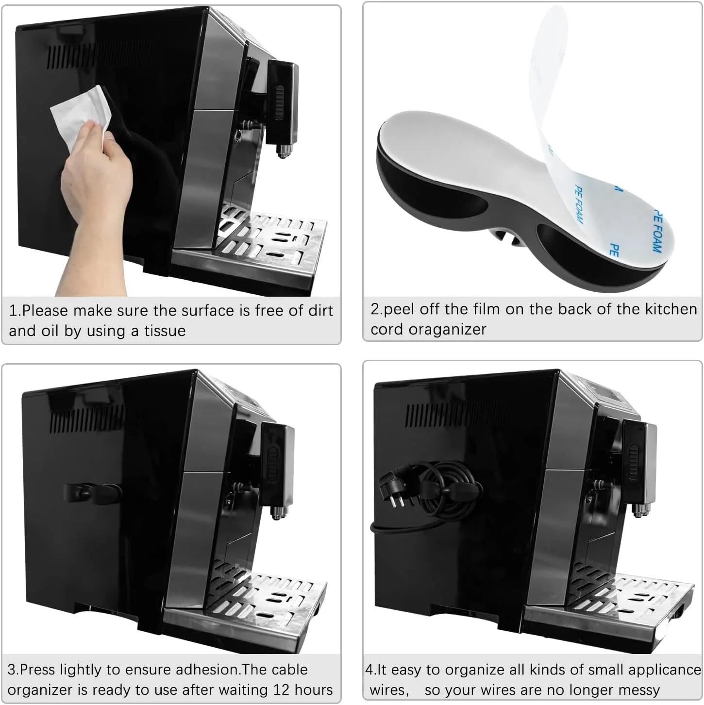 منظم الأسلاك والكابلات السيلكون اللاصق