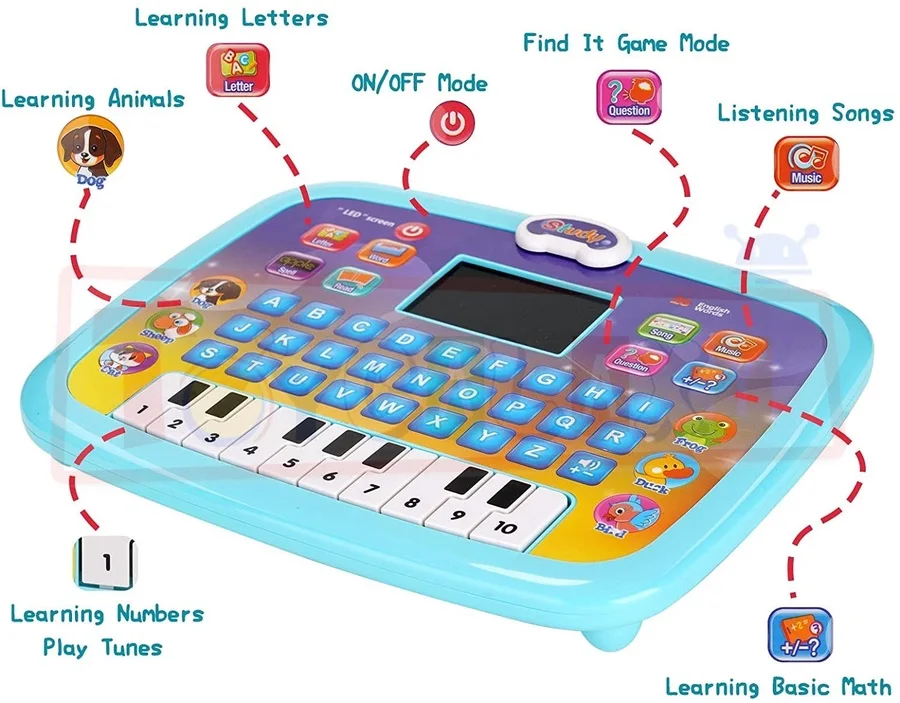تابلت تعليمي وبيانو  باللغة الإنجليزية بشاشة LED