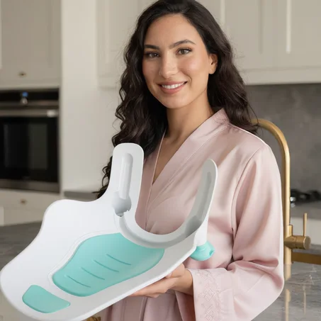 الحل المثالي لغسل طفلك في الحوض بكل سهولة، بتصميم مريح يحمي ظهرك ويضمن سعادة صغيرك