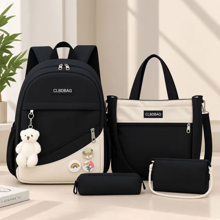 Pack Tendance de 4 pieces (cartable + Sac + Mini sac + trousse)