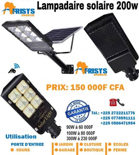 Lampadaire solaire 200 W