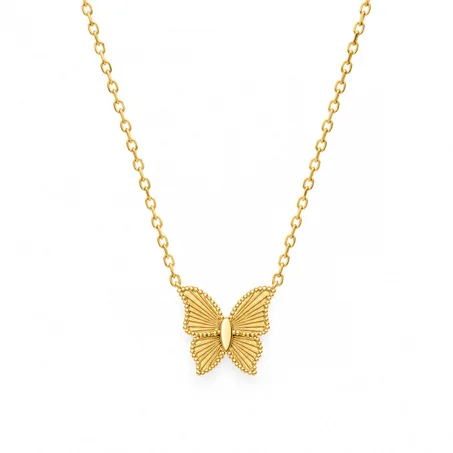 Gold Butterfly Pendant Necklace