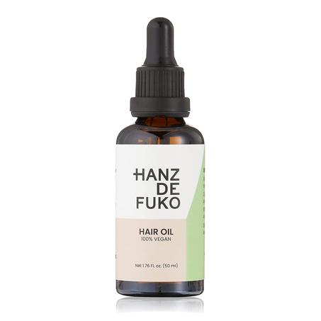 Hanz de Fuko Aceite vegano para cabello y barba, apoya el crecimiento, la salud de la barba y un cabello más suave y suave, fórmula hidratante con aceite de argán y jojoba, vitamina E y extra