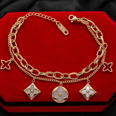 سوار مزدوج عريض بتعليقات رباعي الأروقة