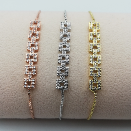 طقم  ثلاث أساور  مربعات 3 ألوان