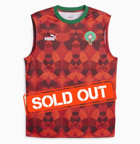 قميص المنتخب المغربي الرسمي ـ قميص التدريبات بدون أكمام