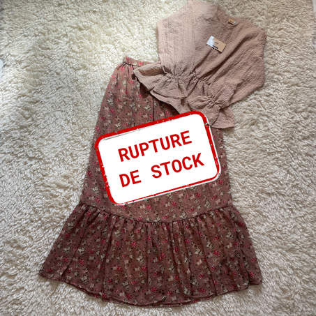 ENSEMBLE BLOUSE & JUPE BEIGE NUDE