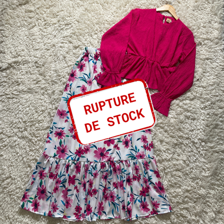 ENSEMBLE BLOUSE & JUPE ROSE