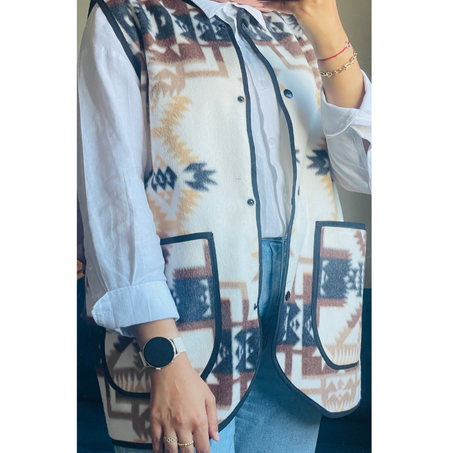 Gilet avec motifs marron