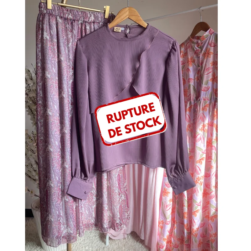 ENSEMBLE CHEMISE & JUPE MAUVE