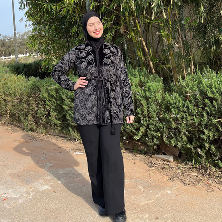 Tunique Traditionnelle en Velours - Noir
