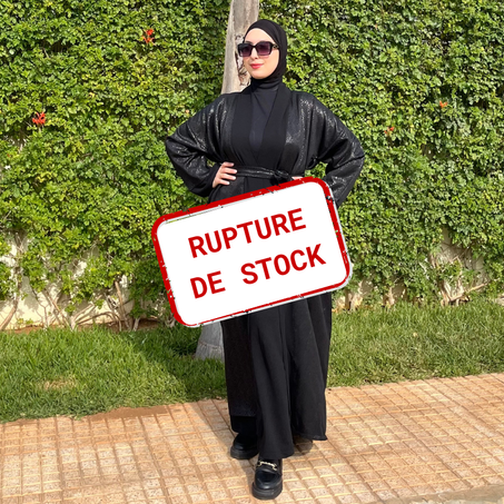 Kimono Abaya Noir en Brocart