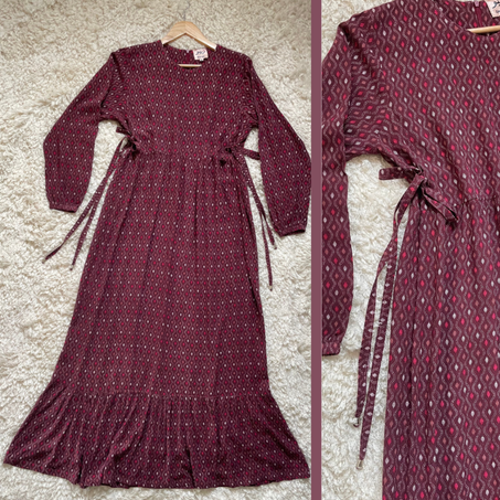 Robe en Crêpe Bordeaux