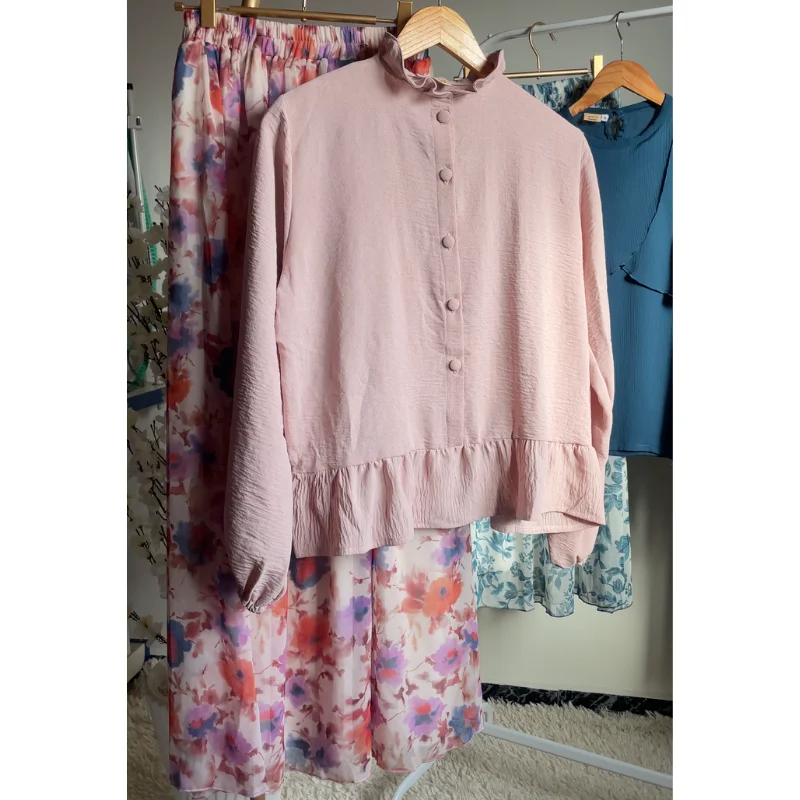 ENSEMBLE CHEMISE & JUPE ROSE PALE