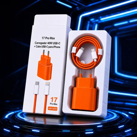 Chargeur 40W USB-C + Câble iPhone – 17 Pro Max
