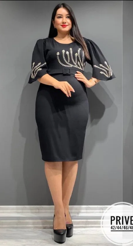 S71 robe soirée mira midi ceinturé