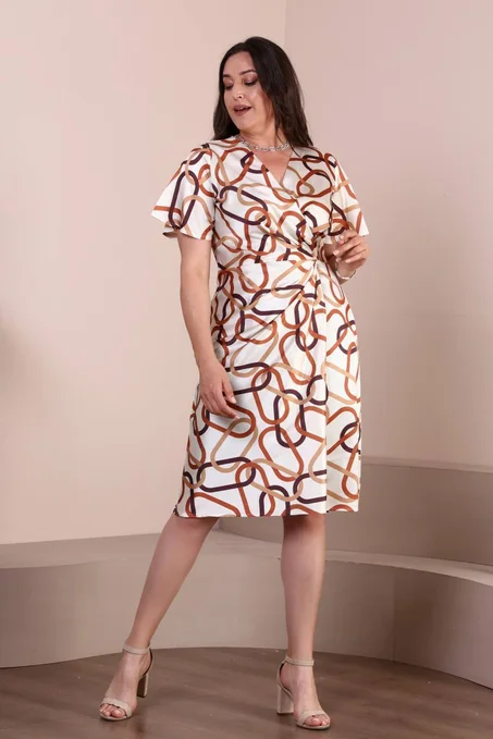 S99 robe droite avce les coleur marron  et beige