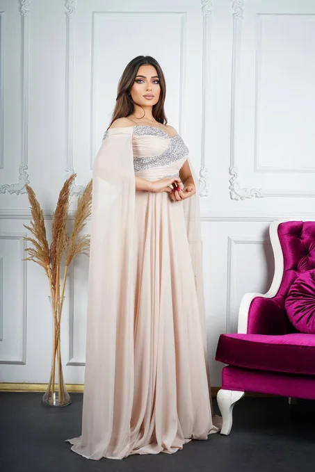 S51 robe soirée long saumon