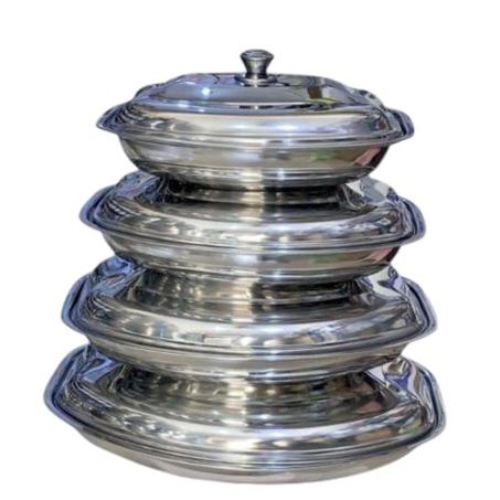 Set de Plats Profonds en Inox Empilables avec Couvercles