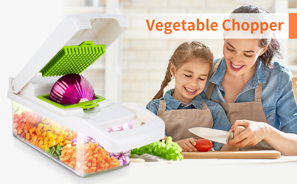 Vegetable Chopper Vegetable SlicerOnion Chopper with ContainerPro Food ChopperSlicer Dicer Cutter