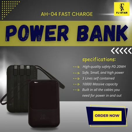 Power Bank Fj Star 10000 Massive Capacity 20 Wh AH-04