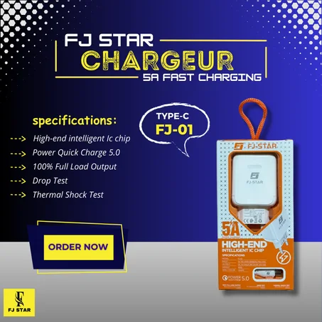 Chargeur Fj Star Super Fast Charging 5A  Type-c To Usb