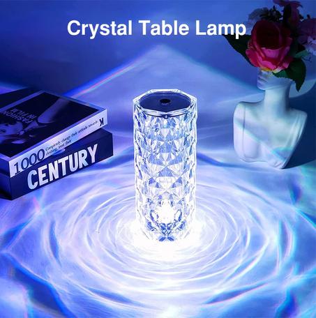 Lampe de Table Cristal RGB à 16 Couleurs Changeantes - Lampe LED Tactile et Télécommandée - Idéale pour Chambre et Salon
