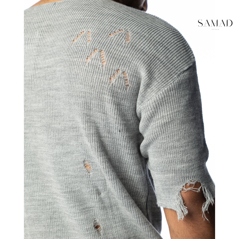 Pull Gris Effet Destro