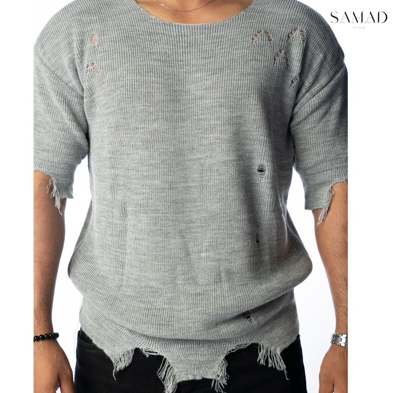 Pull Gris Effet Destro
