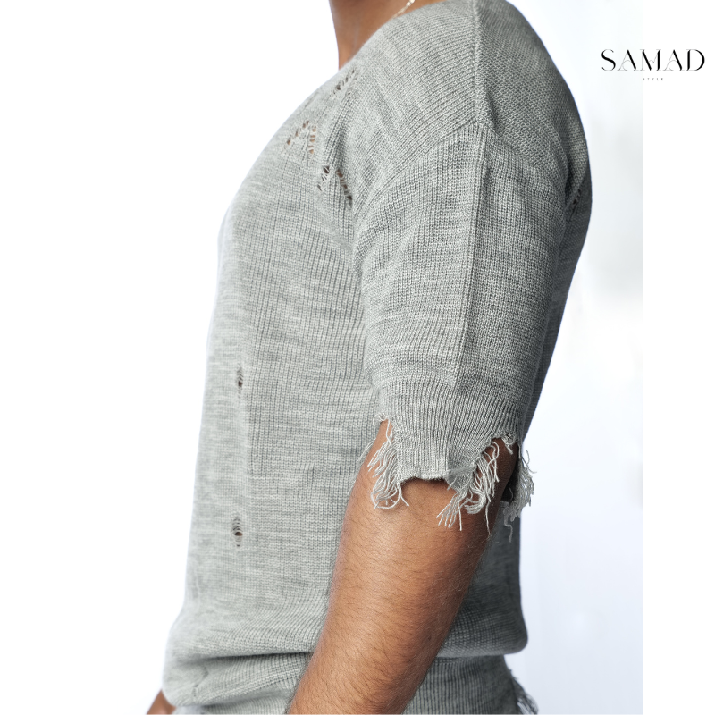 Pull Gris Effet Destro