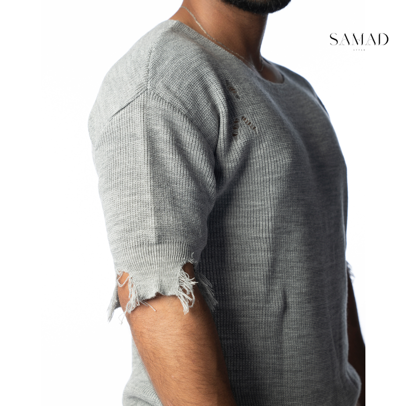 Pull Gris Effet Destro