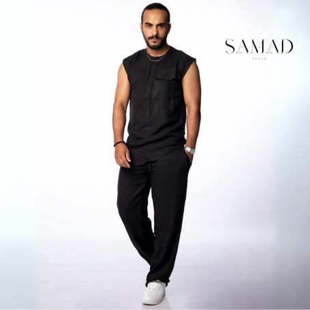 Ensemble 2 pièces chemise + pantalon noir