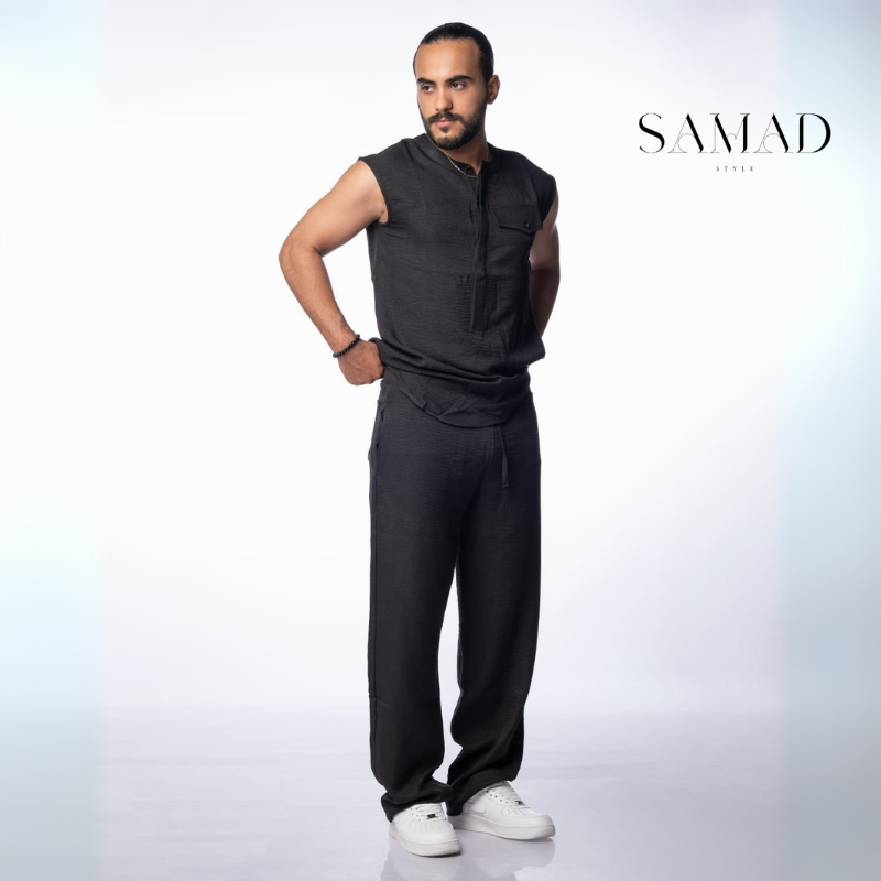 Ensemble 2 pièces chemise + pantalon noir