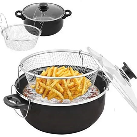 High Quality Deep Fryer Pan with Stainless Steel Basket- Buy 1 get 1 free