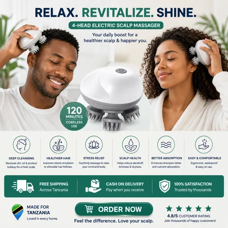 Premium 4‑Head Scalp Massager For Whole Body Relaxation