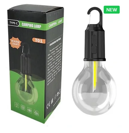 مصباح تخييم معلق قابل للشحن مقاوم للماء – 3 مستويات إضاءة