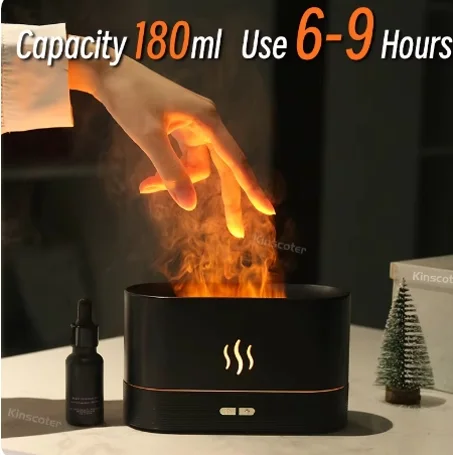 diffuseur de parfum avec décoration en feu + 2 huiles de parfums gratuit  - فواحة العطر موزع هواء اللهب + زيتين عطرين إضافيين مجانًا